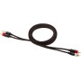 Amazon Basics 2 cables de audio RCA para amplificador, altavoces activos o subwoofer con conectores chapados en oro, 2.4 m,