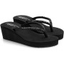 New front Chanclas Altas Negras Chanclas de Cuña para Mujer Chanclas Mujer Elegantes Chanclas Mujer Playa Moda Tacón Inclinado