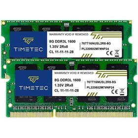 Timetec 16GB Kit(2x8GB) DDR3L / DDR3 1600MHz (DDR3L-1600) PC3L-12800 / PC3-12800 Non-ECC Unbuffered 1.35V/1.5V CL11 2Rx8 Dual