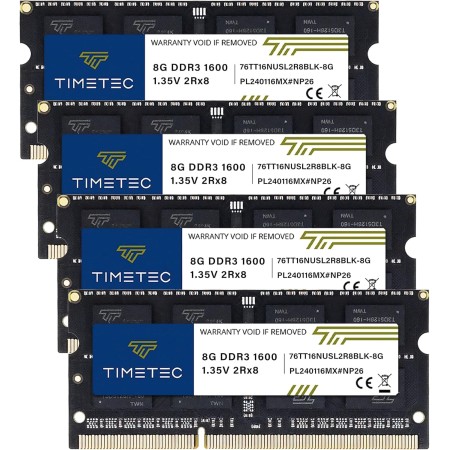 Timetec 16GB Kit(2x8GB) DDR3L / DDR3 1600MHz (DDR3L-1600) PC3L-12800 / PC3-12800 Non-ECC Unbuffered 1.35V/1.5V CL11 2Rx8 Dual