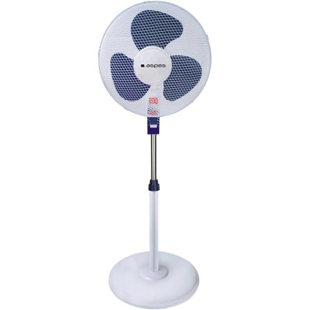 Aspes Ventilador de Pie Blanco y azul, AVP401600OBA. 3 Velocidades, 3, Oscilante