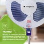 Aspes Ventilador de Pie Blanco y azul, AVP401600OBA. 3 Velocidades, 3, Oscilante