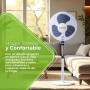 Aspes Ventilador de Pie Blanco y azul, AVP401600OBA. 3 Velocidades, 3, Oscilante