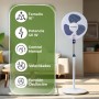 Aspes Ventilador de Pie Blanco y azul, AVP401600OBA. 3 Velocidades, 3, Oscilante