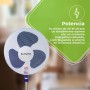 Aspes Ventilador de Pie Blanco y azul, AVP401600OBA. 3 Velocidades, 3, Oscilante