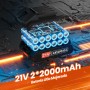 Taladro Atornillador Batería 20V, FAHEFANA Taladro Inalámbrico, 2 Baterías 2.0Ah y Accesorios 89 Piezas, 42Nm Máx, 25+1 Ajuste