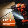 Taladro Atornillador Batería 20V, FAHEFANA Taladro Inalámbrico, 2 Baterías 2.0Ah y Accesorios 89 Piezas, 42Nm Máx, 25+1 Ajuste