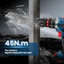 Taladro Percutor a Bateria, 21V Destornillador Electrico, 45Nm Atornillador, 2x2.0Ah Baterías, 25+3 Ajuste Par, 10mm Portabrocas