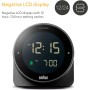 Braun Reloj Despertador Digital función de repetición, Pantalla LCD Negativa, Bisel Giratorio para Ajuste rápido de la Hora,