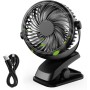 QHUI Mini Ventilador de escritorio, Ventilador de refrigeración personal USB de 3 velocidades con rotación de 360 °, cable USB y