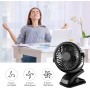 QHUI Mini Ventilador de escritorio, Ventilador de refrigeración personal USB de 3 velocidades con rotación de 360 °, cable USB y