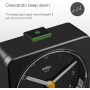 Braun Classic Analogue Alarm Clock with Snooze and Light, Quiet Quartz Sweeping Movement, Crescendo Beep Alarm in Black, Model