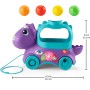 Fisher-Price Dinosaurio de juguete de arrastre con bolas, luces y sonidos, para bebés +1 año, Versión: Alemán, HNR54