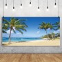 Renaiss 3.6x1.8m Fondo de Playa de Verano Océano Tropical Playa de Arena Palmeras Fondo de fotografía Niños Adultos Vacaciones