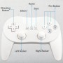 OSTENT Mando Clásico con Cable Pro Gamepad Joystick para Consola Nintendo Wii Remote Videojuego, Color Blanco