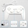 OSTENT Mando Clásico con Cable Pro Gamepad Joystick para Consola Nintendo Wii Remote Videojuego, Color Blanco