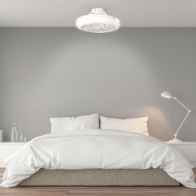 Ventilador de Techo 36W 1800Lm Iluminación LED CCT Variable Control Remoto 50.000H - Blanco [HO-LEDFAN-13-W] | Greenice