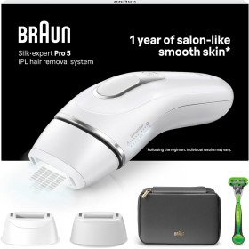 Braun Luz Pulsada Silk-expert Pro 5 PL5145 IPL, Eliminación Del Vello En Casa, Funda, Maquinilla De Afeitar Gillette, 2