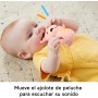 Fisher-Price Sensimals Set de regalo con mordedor conejito, peluche ajolote, polilla sonajero y paño de apego, juguetes para