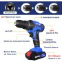 Taladro Atornillador Batería Electrico 21V con 1 Batería 1,5Ah, 42Nm Máx, 2 Velocidades, 25+1 Ajuste Par, Portabrocas de 10mm,