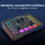 FIFINE Mezclador de Audio, RGB Streaming Gaming Audio Mixer PC con Interfaz de XLR, Gaming Audio Mixer con Control Individual,