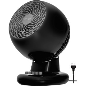Iris Ohyama Woozoo, 13m², Ventilador de mesa, Negro, 3 velocidades, Oscilación, Silencioso, Potente,Escritorio, Portátil,