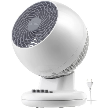 Iris Ohyama Woozoo, 13m², Ventilador de mesa, Negro, 3 velocidades, Oscilación, Silencioso, Potente,Escritorio, Portátil,