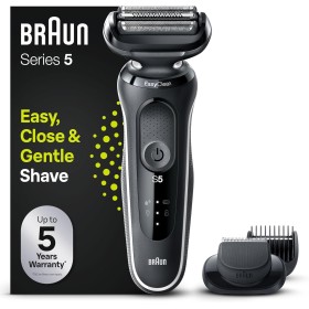 Braun Series 5 Afeitadora Eléctrica Hombre, Máquina de Afeitar Barba con EasyClick, EasyClean, Uso En Seco Y En Mojado,