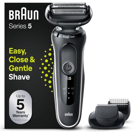 Braun Series 5 Afeitadora Eléctrica Hombre, Máquina de Afeitar Barba con EasyClick, EasyClean, Uso En Seco Y En Mojado,