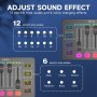 FIFINE Mezclador de Audio, RGB Streaming Gaming Audio Mixer PC con Interfaz de XLR, Gaming Audio Mixer con Control Individual,