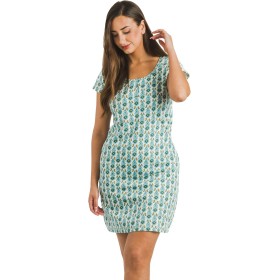 TRAMAS+ Blusón Verano para Mujer Algodón - Vestido Manga Corta Bohemio Liso y Estampado - Vestido Playa Casual Informal Mini