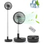 Primevolve Ventilador de Pie Portátil Auto-rotación con Remoto, 8'' Plegable Suelo/Mesa Ajustable, 7200mAh USB C Ventilador para