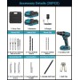 MHPRO Taladro Percutor a Bateria 21V, Taladro Atornillador Bateria, 42N.m Atornillador Electrico con Batería 2.0Ah, 25+3 Ajuste