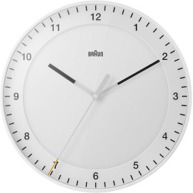 Braun Reloj de Pared analógico Grande clásico Movimiento de Agujas silencioso, de fácil Lectura, diámetro del 30 cm en Blanco,