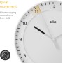 Braun Reloj de Pared analógico Grande clásico Movimiento de Agujas silencioso, de fácil Lectura, diámetro del 30 cm en Blanco,