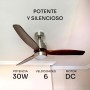 Mellerware - Ventilador de Techo con Mando a Distancia Brizy Bright | 30 W | 6 Velocidades | Ultra silencioso | 3 Aspas 132 de