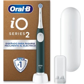 Oral-B iO 2 Cepillo de Dientes Eléctrico Verde Bosque, 1 Cabezal, 1 Estuche De Viaje, 1 Soporte de Recambios de Viaje, 3 Modos