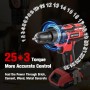 MHPRO Taladro Percutor a Bateria 21V, Taladro Atornillador Bateria con 2 Baterías 2000mAh, 42Nm, 25+3 Ajuste de Par