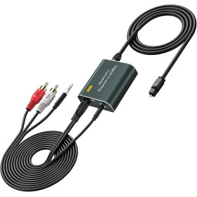 Adaptador Audio Optico a Jack,192 kHz Convertidor Digital a Analógico Compatible con Salida óptica Digital a Conector Doble de