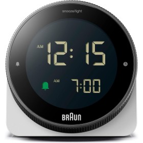 Braun Reloj Despertador Digital función de repetición, Pantalla LCD Negativa, Bisel Giratorio para Ajuste rápido de la Hora,