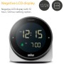 Braun Reloj Despertador Digital función de repetición, Pantalla LCD Negativa, Bisel Giratorio para Ajuste rápido de la Hora,