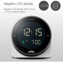 Braun Reloj Despertador Digital función de repetición, Pantalla LCD Negativa, Bisel Giratorio para Ajuste rápido de la Hora,