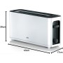 Braun HT 3110 WH - Tostadora (ranura larga, cámara extraancha, bandeja recogemigas extraíble, función de calentamiento y
