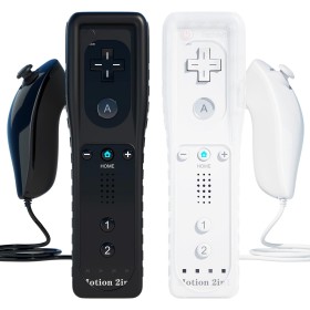 TechKen Pack de 2 Mandos para Wii con Muñequera,Wii Mando a Distancia Remote Controller para Wii con Motion Plus y Nunchuk