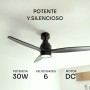 Mellerware - Ventilador de Techo con Luz Brizy Bright Core 45W | Ultra Silencioso | 6 Velocidades | 3 Aspas Reversibles 132 cm