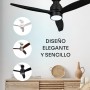 Mellerware - Ventilador de Techo con Luz Brizy Bright Core 45W | Ultra Silencioso | 6 Velocidades | 3 Aspas Reversibles 132 cm