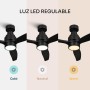 Mellerware - Ventilador de Techo con Luz Brizy Bright Core 45W | Ultra Silencioso | 6 Velocidades | 3 Aspas Reversibles 132 cm