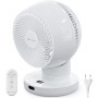 MYCARBON Turbo Ventilador de Mesa Silencioso 20dB Motor DC Ventilador Potente 30°-60°-90° Oscilación 11 Velocidades Temporizador