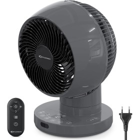 MYCARBON Turbo Ventilador de Mesa Silencioso 20dB Motor DC Ventilador Potente 30°-60°-90° Oscilación 11 Velocidades Temporizador