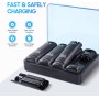 TechKen - Cargador para Mando de Wii con 4 baterías Recargables, Cargador Wiimote para Wii y Soporte de Carga de Wii con 4 Pilas
